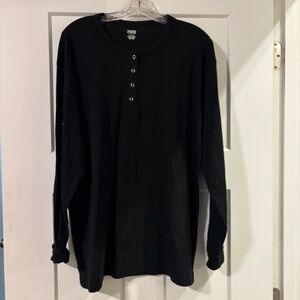 NWT PINK Victorias Secret Black Long Sleeve Henley Top